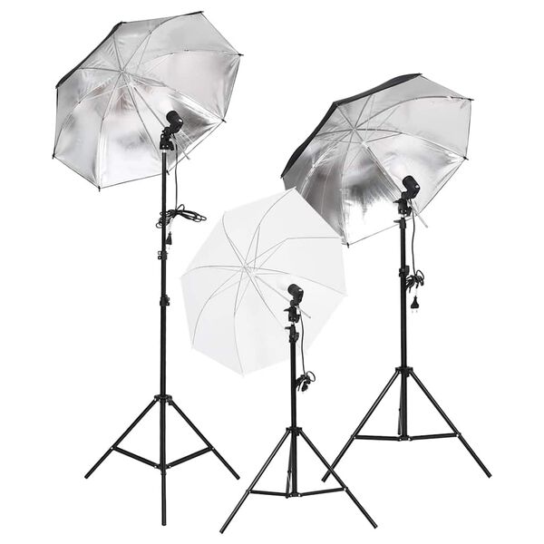 vidaXL Set studio foto cu lumini, fundal și reflector