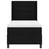 vidaXL Pat cu arcuri cu saltea cu headboard Negru 90 x 200 cm țesătură