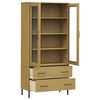 vidaXL Bibliotecă cu picioare metalice OSLO, maro, 85x35x172,5 cm lemn