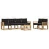 vidaXL Set de canapele de exterior 7 buc. Alb și negru