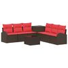 vidaXL Set de canapea 8 buc. Maro și roșu 55 x 55 x 37 cm