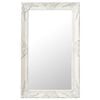 vidaXL Oglindă de perete &icirc;n stil baroc, alb, 50 x 80 cm