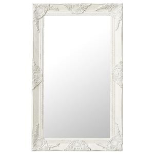 vidaXL Oglindă de perete &icirc;n stil baroc, alb, 50 x 80 cm