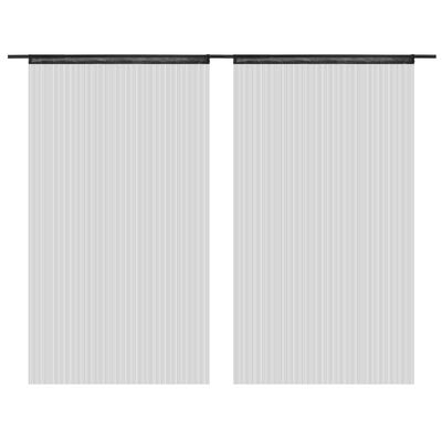 vidaXL Draperii cu franjuri, 2 buc., 100 x 250 cm, negru