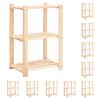 vidaXL Etajere cu 3 niveluri, 10 buc., 60x38x90 cm, pin masiv, 150 kg