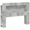vidaXL Tablă de pat cu sertar cu depozitare Gri Beton Lemn prelucrat