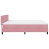 vidaXL Pat cu arcuri cu saltea cu headboard Roz 200 x 200 cm Catifea