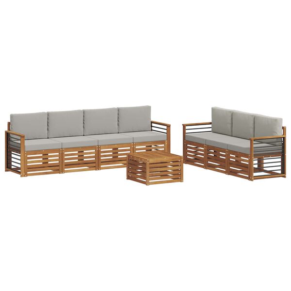 vidaXL Seturi de canapele cu pernă 8 pcs Gri natural și deschis