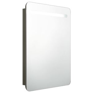 vidaXL Dulap de baie cu oglindă și LED, antracit, 60x11x80 cm