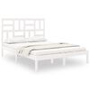 vidaXL Cadru de pat King Size, alb, 150x200 cm, lemn masiv