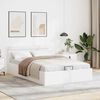 vidaXL Cadru pat hidraulic ladă cu LED alb 140x200 cm piele ecologică