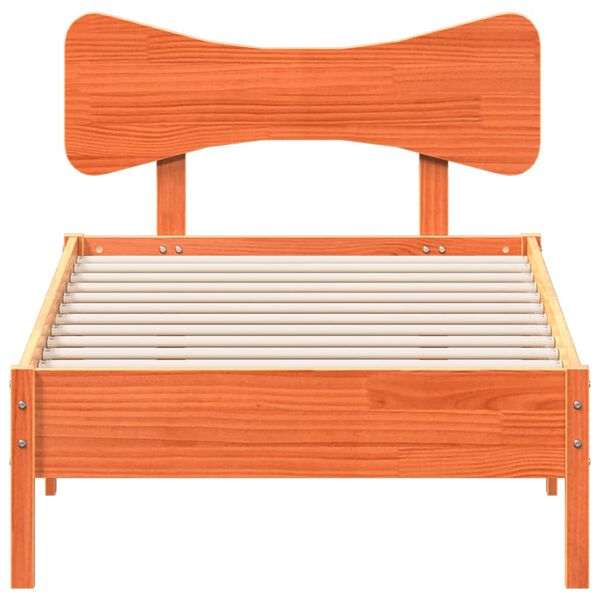 vidaXL Cadru pat fără saltea, maro ceruit, 90x190 cm, lemn masiv pin