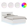 vidaXL Cadru de pat cu headboard Alb 135 x 190 cm Lemn compozit