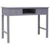 vidaXL Birou, gri, 108x45x76 cm, lemn masiv de paulownia
