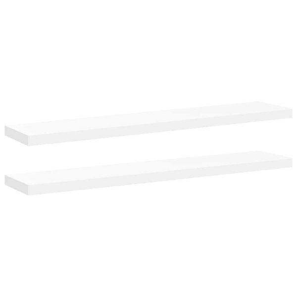 vidaXL Rafturi de perete suspendate, 2 buc., alb, 120x23,5x3,8 cm, MDF