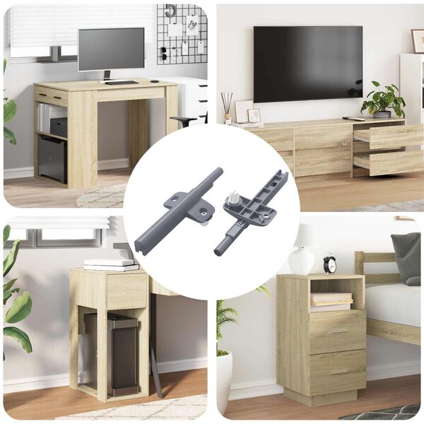 vidaXL Amortizor cu &icirc;nchidere soft 2 pcs Gri 125 x 47 x 15 mm PP