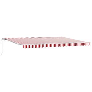 vidaXL Copertină retractabilă Roșu și Alb 500 &times; 350 cm
