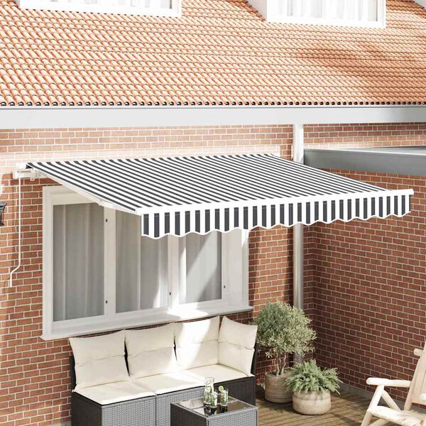 vidaXL Cortina Retractabilă Manual Antracit 250 x 200 cm țesătură