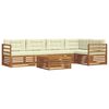 vidaXL Set de canapele de exterior cu pernă 6 pcs Natural și Crem