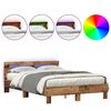 vidaXL Cadru de pat cu headboard Lemn vechi 140 x 190 cm Lemn compozit