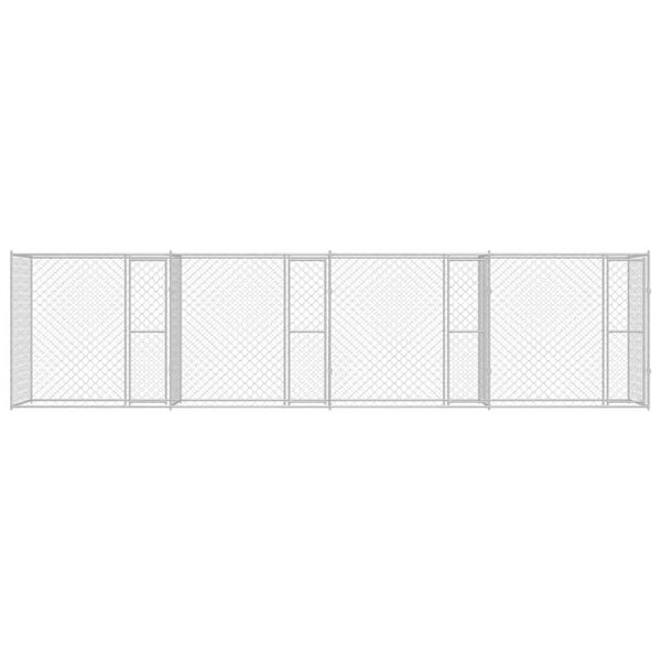 vidaXL Cușcă pentru câine Argintiu 800 x 200 x 200 cm Oțel Galvanizat