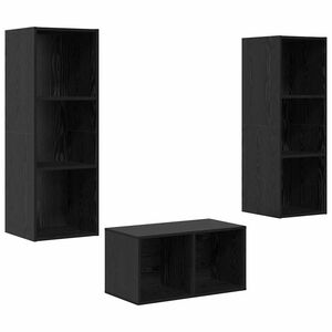 vidaXL Set comodă TV Stejar Negru 37 x 37 x 107 cm Lemn compozit