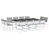 vidaXL Set mobilier de grădină, 13 piese, cu perne, alb, textilenă