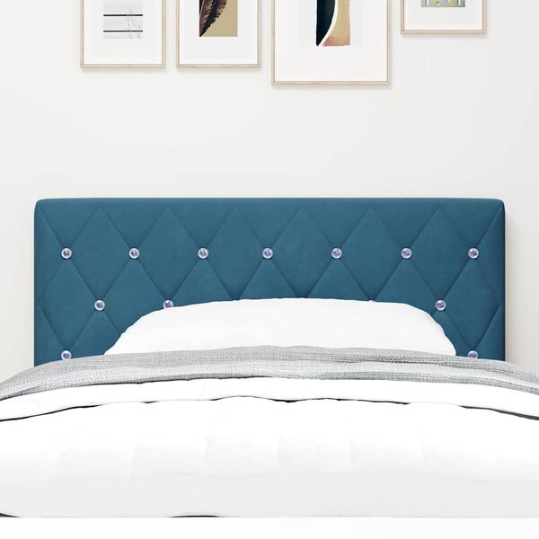 vidaXL Tăblie cap cu headboard Albastru &icirc;nchis 90 cm Piele artificială