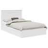 vidaXL Pat cu storage cu headboard Alb 120 x 200 cm Lemn compozit