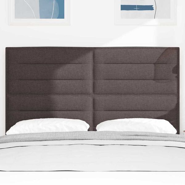 vidaXL Tăblie LED cu lumini cu bandă LED Maro &icirc;nchis 160 cm Poliester