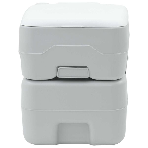 vidaXL Toaletă de camping Gri și alb 41,5 x 36,5 x 42 cm Polietilenă