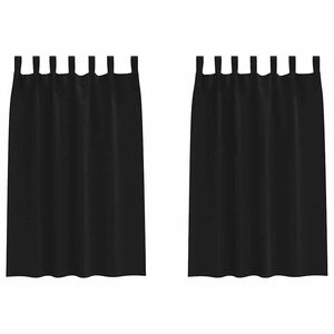 vidaXL Perdele Opaque cu Inel 2 buc. Negru 175 x 140 cm Poliester