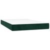 vidaXL Pat box spring cu saltea, verde &icirc;nchis, 120x200 cm, catifea