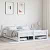 vidaXL Cadru de pat cu 4 sertare, alb, 160x200 cm, lemn masiv pin