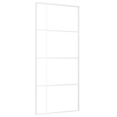 vidaXL Ușă glisantă, alb, 90x205 cm, sticlă ESG și aluminiu