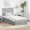 vidaXL Cadru de pat cu headboard Gri Sonoma 75 x 190 cm Lemn compozit