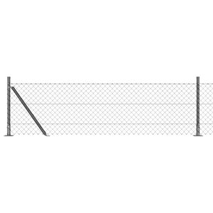 vidaXL St&acirc;lp de gard. Gri 10 x 0,4 m (mesh 40 x 40 mm) Oțel și PVC