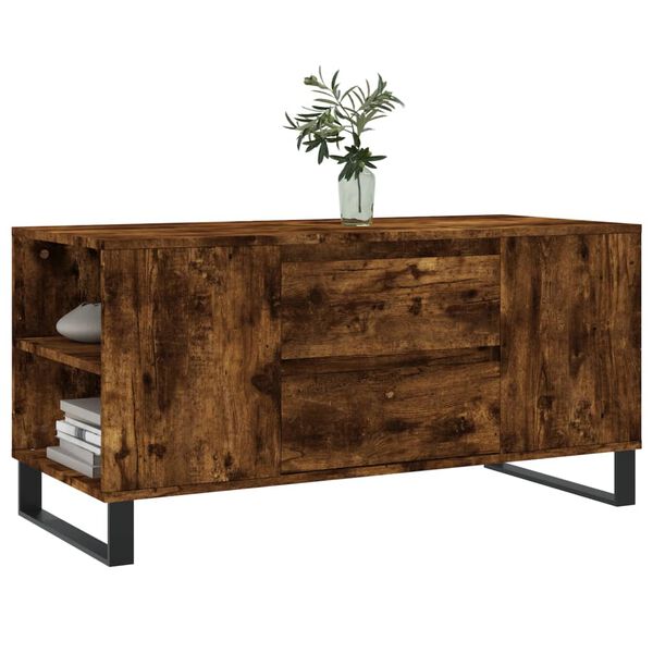 vidaXL Măsuță de cafea, stejar afumat, 102x44,5x50 cm, lemn prelucrat