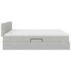 vidaXL Pat cu storage cu saltea cu headboard Gri deschis 90 x 200 cm