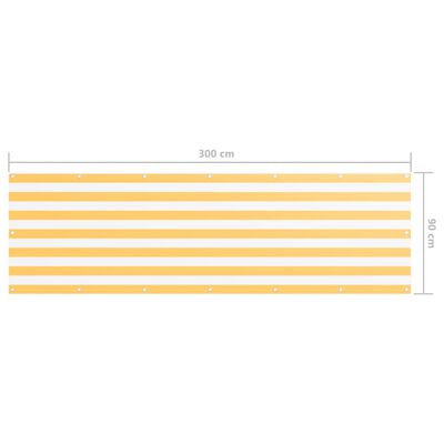 vidaXL Paravan de balcon, alb și galben, 90 x 300 cm, țesătură oxford