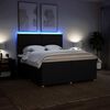 vidaXL Pat box spring cu saltea, negru, 200x200 cm, textil