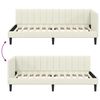 vidaXL Cadru de pat colțar cu headboard Crem 100 cm x 200 cm Catifea