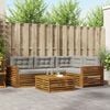 vidaXL Set de canapele de exterior 5 pcs Gri natural și deschis
