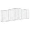 vidaXL Coșuri gabion arcuite 15 buc, 400x50x120/140cm, fier galvanizat