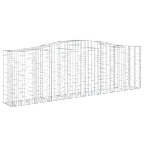 vidaXL Coșuri gabion arcuite 15 buc, 400x50x120/140cm, fier galvanizat