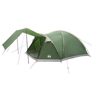 vidaXL Tent Cabină cu acoperiș Verde 8 persoane Poliester și oțel