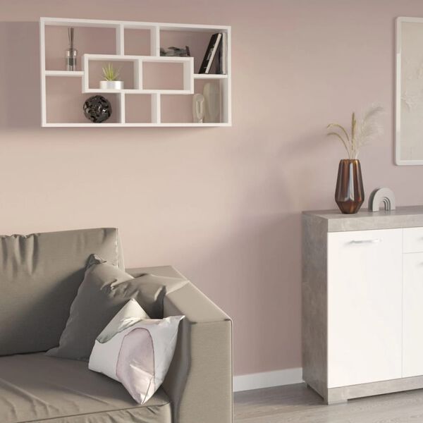 FMD Raft de perete dreptunghiular cu 8 compartimentele, alb