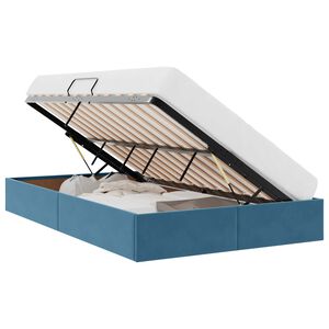 vidaXL Cadru de pat otoman Albastru &icirc;nchis 120 x 200 cm Catifea