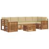 vidaXL Set de canapele de exterior 8 buc. Natural și Bej