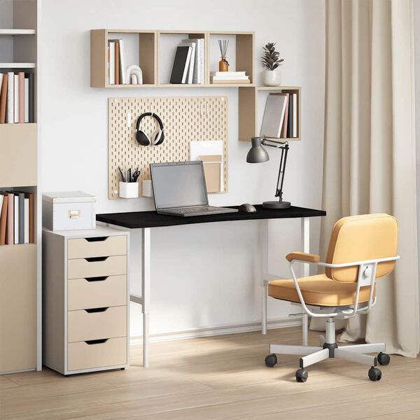 vidaXL Blat de birou maro &icirc;nchis lemn masiv de stejar dreptunghiular